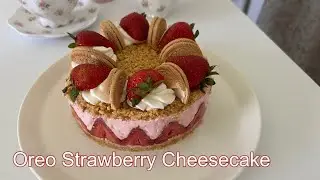 Oreo Strawberry Cheesecake | Easy Recipe (no bake cheesecake)