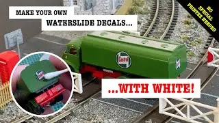 Making waterslide decals – with white – using just an ordinary inkjet or laser printer.