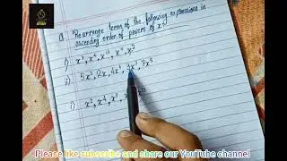 Rearrange terms of expression in ascending order of power of x, maths class 6 Algebra, Algebra