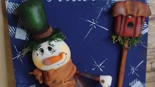 Tábua decorada em Biscuit para o Natal 🌲 Live