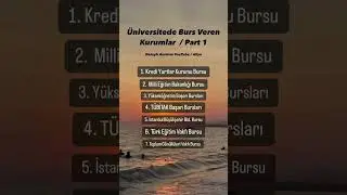 Üniversitede Burs Veren Kurumlar / Part 1 / Alişo Burs Videoları 