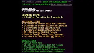 Opening a Back to School 2022 CC (COSMIC PVP)