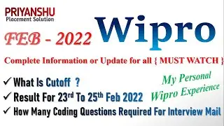 My Experience with Wipro | Wipro Cut off | Wipro Result for FEB 2022 | Wipro Complete Information
