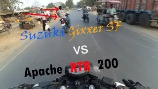 Most Amazing RACE EVER!! Suzuki Gixxer SF vs Apache RTR 200 4v