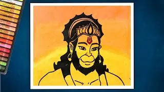 How to draw Hanuman / Lord Hanuman oil pastel drawing / Hanuman Jayanti