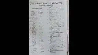 Law Admission Test ( LAT) Past paper mcqs