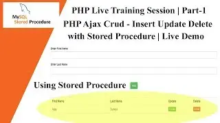 PHP Live Training Session | PHP Ajax Crud - Insert Update Delete with Stored Procedure | Part-1 🔥🔥
