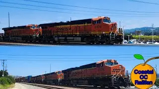 2 BNSF freight trains at Esperanza! (Yorba Linda, CA)