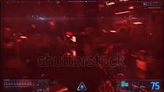 stock footage fake sci fi first person shooter cyberpunk style hud lens flares d videogame part of