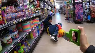 Davi Pretend play at Five Below 