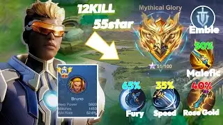 MYTHICAL GLORY 55STAR  BRUNO TOP RANK SOLO RANK l MLBB
