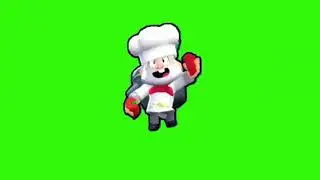 Футаж про Повара Динамайка///бравл старс///brawl stars///зелёный фон///анимация///