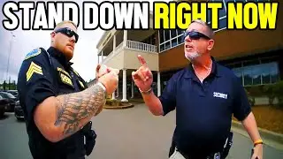 Good Cop STANDS UP To Corrupt Security Guard And Defends Citizen's Rights!