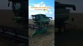 Уборка ячменя комбайном John Deere S670i.