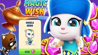 Talking Tom Gold Run MAGIC WISH Event Genie Angela vs Raccoon + LUCKY CARD Neon Angela Unlocked