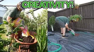 Turning Junk into Raised Flower Beds