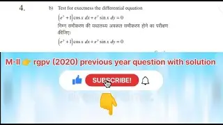 Test for exectness the differential equations (e^y+1)cosxdx+e^ysinxdy.# Exect differential equation.