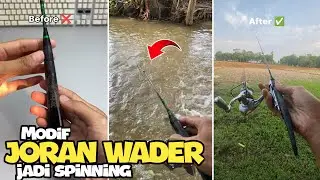 Modif joran wader jadi joran spinning | Langsung strike nila babon