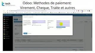Odoo Methodes de payement espece, virement, cheque, traire