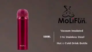 MoLiFun 316 Stainless Steel Vacuum Insulated Hot/Cold Drink Bottle 500ml