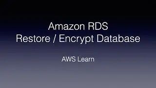 How to encrypt unencrypted RDS DB?