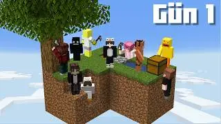 Minecraft'ta 10 YouTuber'ı SKYBLOCK Adasına Koydum!