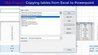 VBA Project: Copying tables from excel to powerpoint