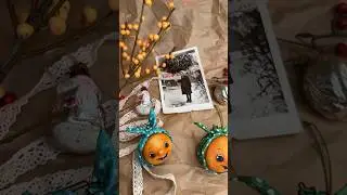 Игрушки на елку из #папьемаше #ёлочнаяигрушка #своимируками #ватнаяигрушка