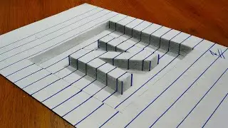 3d Trick Art On Line Paper, Latter N
