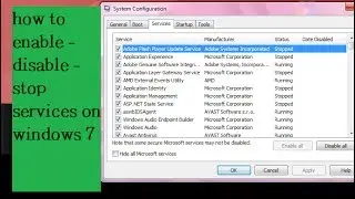 how to enable  -   disable   -  stop services on windows 7
