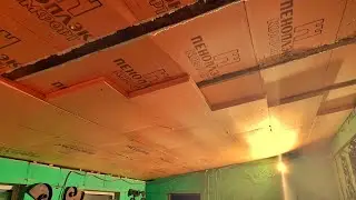 INSULATION OF THE CEILING IN THE WORKSHOP WITH FOAM IN TWO LAYERS FOR THE PRODUCTION OF MASTERPIECES