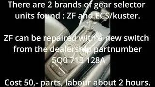 B1162 29 Selector Lever Park Position Lock Switch fault Cheap fix, no need to replace console.