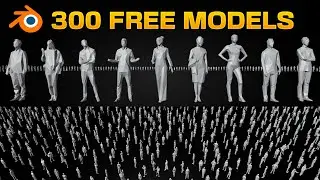300 FREE Models of People Lowpoly for Blender - Creating Crowds