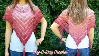 HOW TO CROCHET A LIGHTWEIGHT SHAWL | SWEET CHERRY WINE SHAWL | BAG O DAY CROCHET TUTORIAL 
