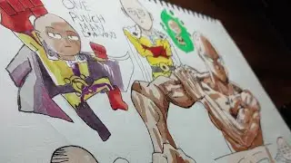 How To Draw Saitama | One Punch Man | with watercolor🖌 #onepunchman #drawing #anime #tutorial