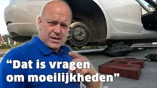 ROBERT plakt de lekke band van een Tesla!⚡