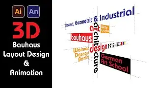 Bauhaus layout design and animation in 3D - Perspective Grid Tool
