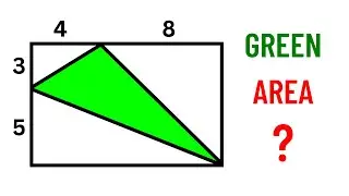 Find the Area of Green Triangle | Geometry Question | 2 Different Methods