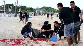 BEACH CLEANING IN KEDONGANAN BEACH WITH PLATINUM HOTEL JIMBARAN BEACH BALI