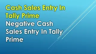 Tally Prime Sales Return Entry With Sales || Cash Sales Entry In Tally Prime
