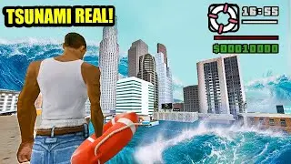 Esto Sucede si hay un TSUNAMI 😱🌊 en GTA San Andreas!