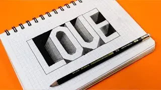Dibujos 3D Para Principiantes 🟢 Como Dibujar LOVE en 3D  con Profundidad a Lapiz🔴 Easy Art