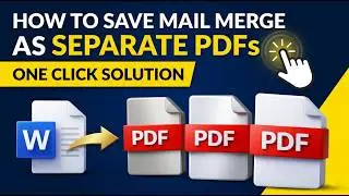 How to save Mail Merge Letters as Separate PDFs │Save mail merge as individual documents 🔥 