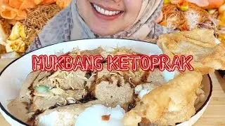 MUKBANG KETOPRAK ASMR | RICE CAKE VEGIE W/ PEANUT SAUCE #asmreating #mukbang