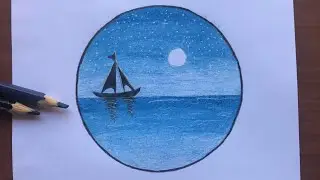 Paisagem com apenas dois lápis de cor. Como desenhar fácil com esse passo à passo.