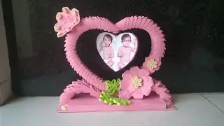 3d origami showpiece || how to make photo frame using paper