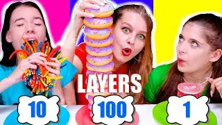 ASMR Eating Sounds 100 Layers Mukbang Food Challenge