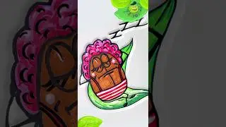 Рисунок как какао боб Бруно еще спит утром на листике #shorts