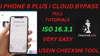 I PHONE 8 PLUS ICLOUD BYPASS  ISO 16.3.1 VERY EASY BY CHECKM8 TOOL 🗣👌👌👌👌