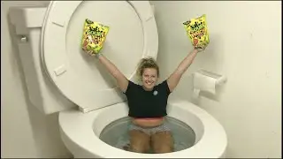 WORLDS LARGEST TOILET FLUSHING MY GIRLFRIEND & SOUR PATCH KIDS CANDY